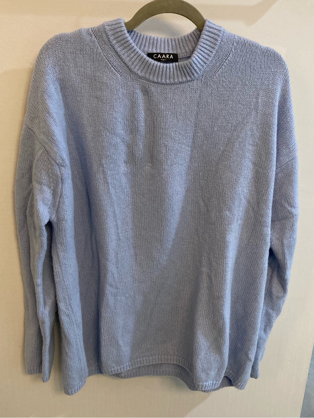 CAARA Nancy light blue wool crewneck knit sweater size S $172 - Picture 3 of 7